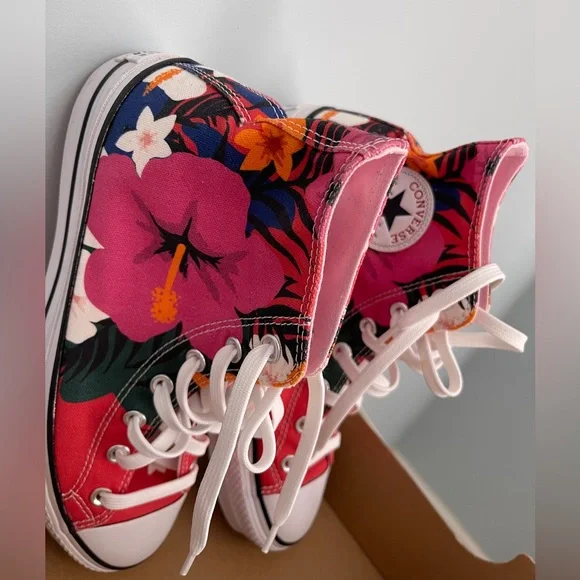 Converse unisex Tropical High-Top Sneakers - Pink and Red - Picture 2 of 10